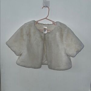 Gymboree Girl’s 7-8 Cream Faux Fur Crop Jacket